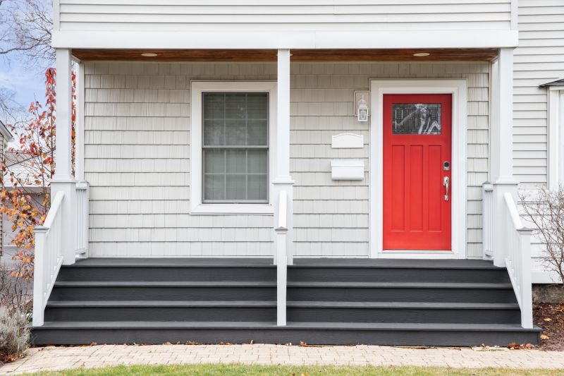 Colorful front door and trim